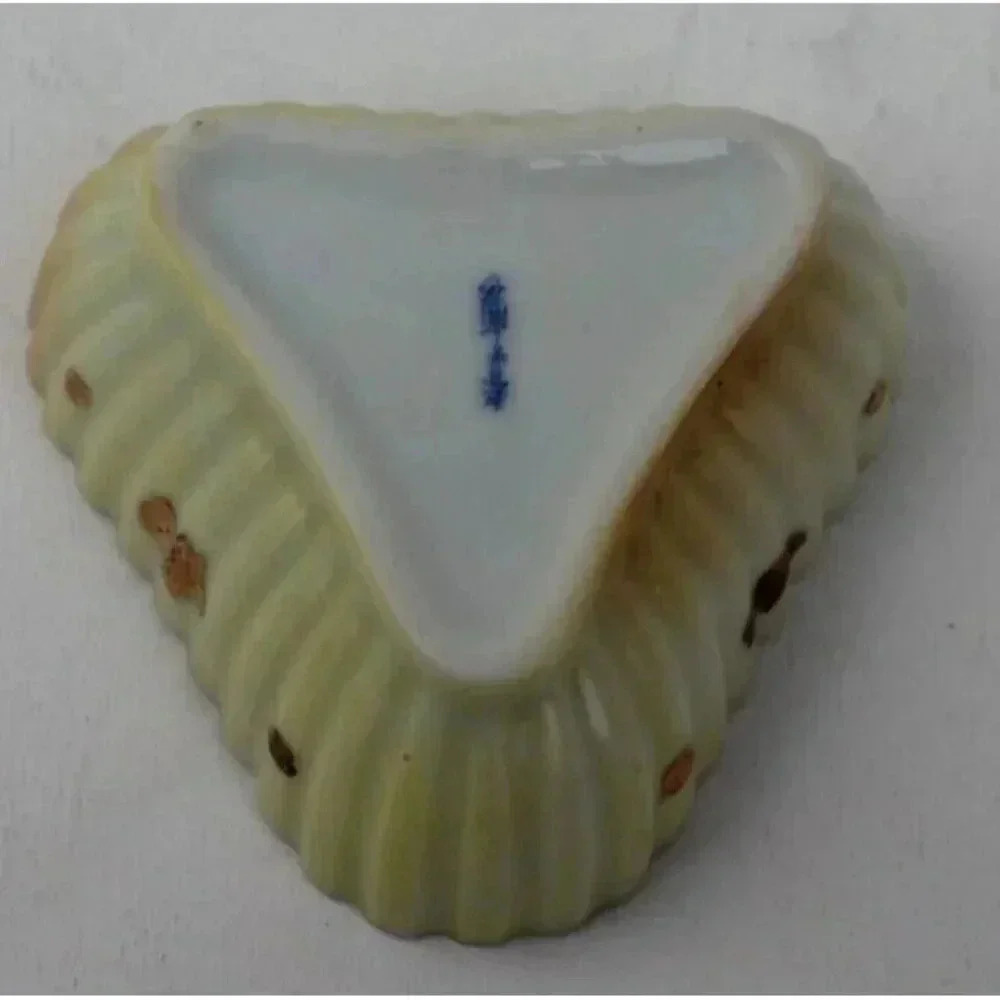 Vtg 1915 Asian Japanese Style Hand Painted W/ Gold Porcelain Condiment Dish - Picture 3 of 3